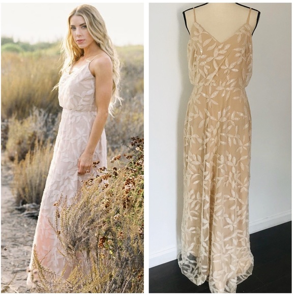 the savannah beige sequin sleeveless maxi dress